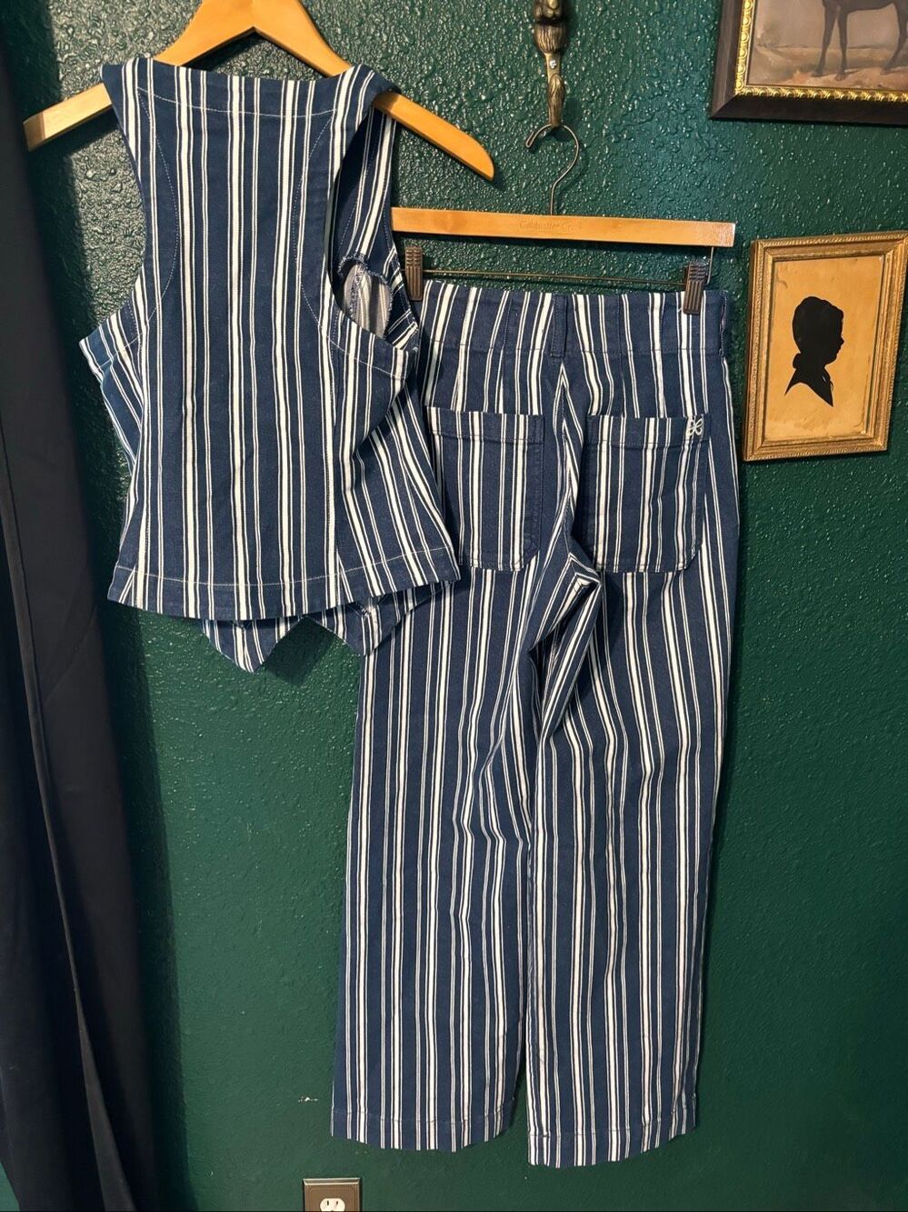 Anthropologie Halsey Striped Matching Set Vest Collette Pants Sz XS/25 - Picture 5 of 9